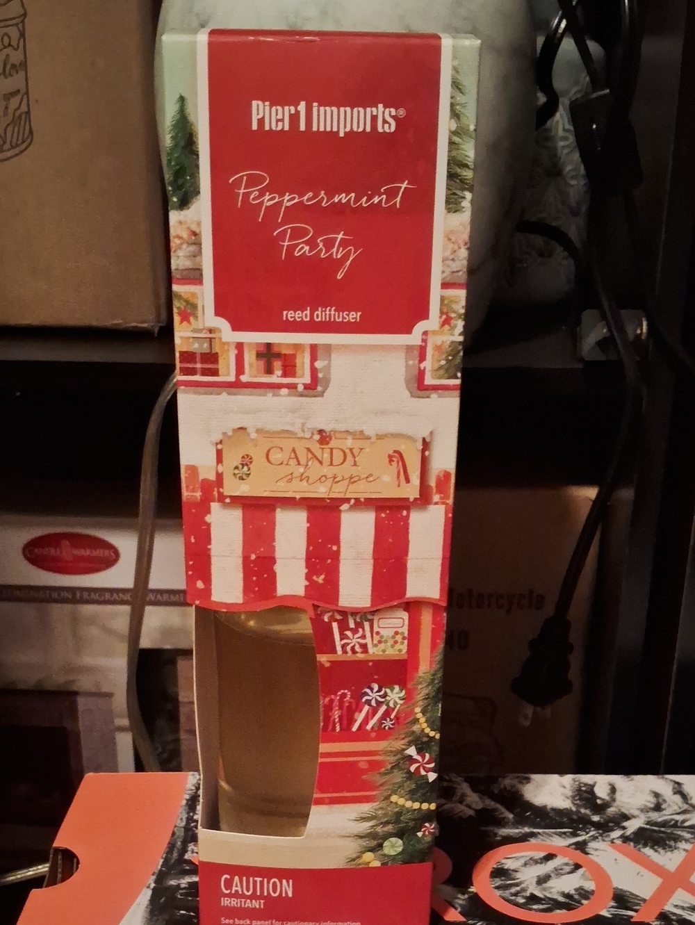Pier 1 Peppermint Party Reed Diffuser - Red